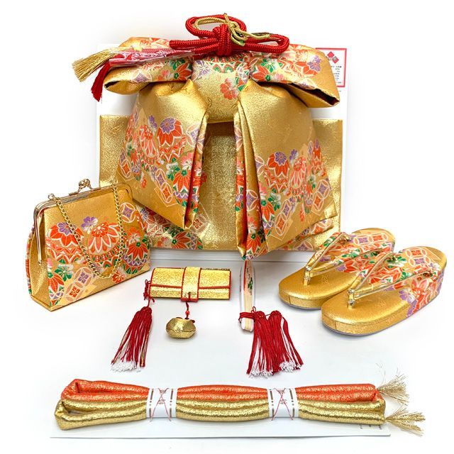 七五三 着物 7歳 コーディネートセット 上質合繊 四つ身の着物と結び帯 フルセット 生成り系 ねじり梅 TSRKsz Bf 15903 GM