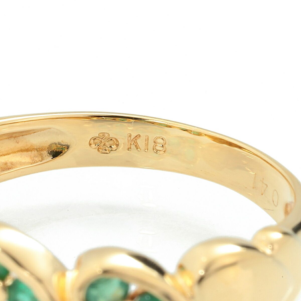 ジュエリーマキ ハート リング 指輪 エメラルド 0.41ct K18 12号 MAKI  