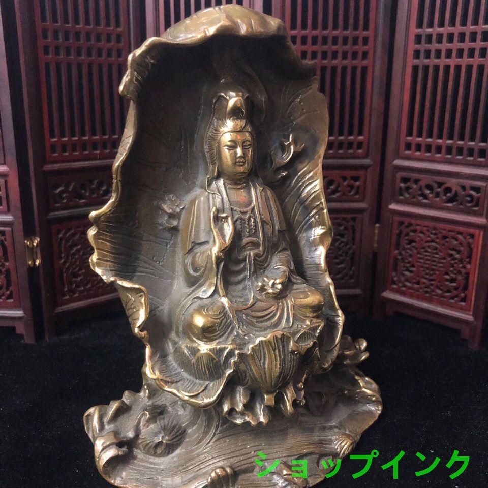 坐蓮観音 仏教美術 装飾品   工芸品 美術品 置物 蓮華坐蓮観音 仏像 装飾品 工芸品 美術品 置物 - メルカリ