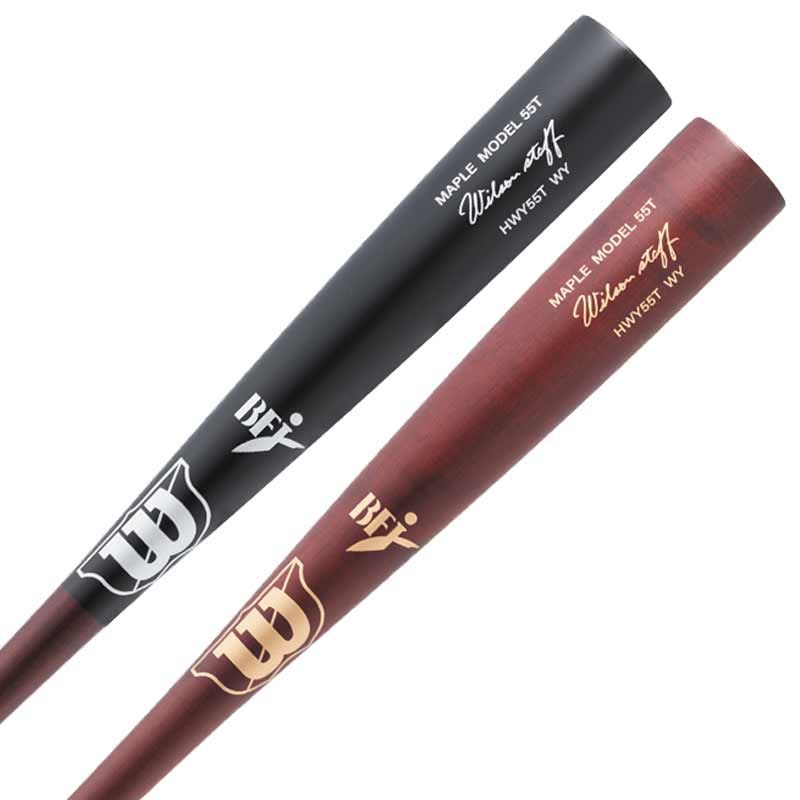 ウィルソン WILSON 硬式木製バット ウイルソンスタッフ 55T型 高密度モデル HWY55T くり抜きなし 野球 硬式 バット メイプル BFJ 25AW WBW202
