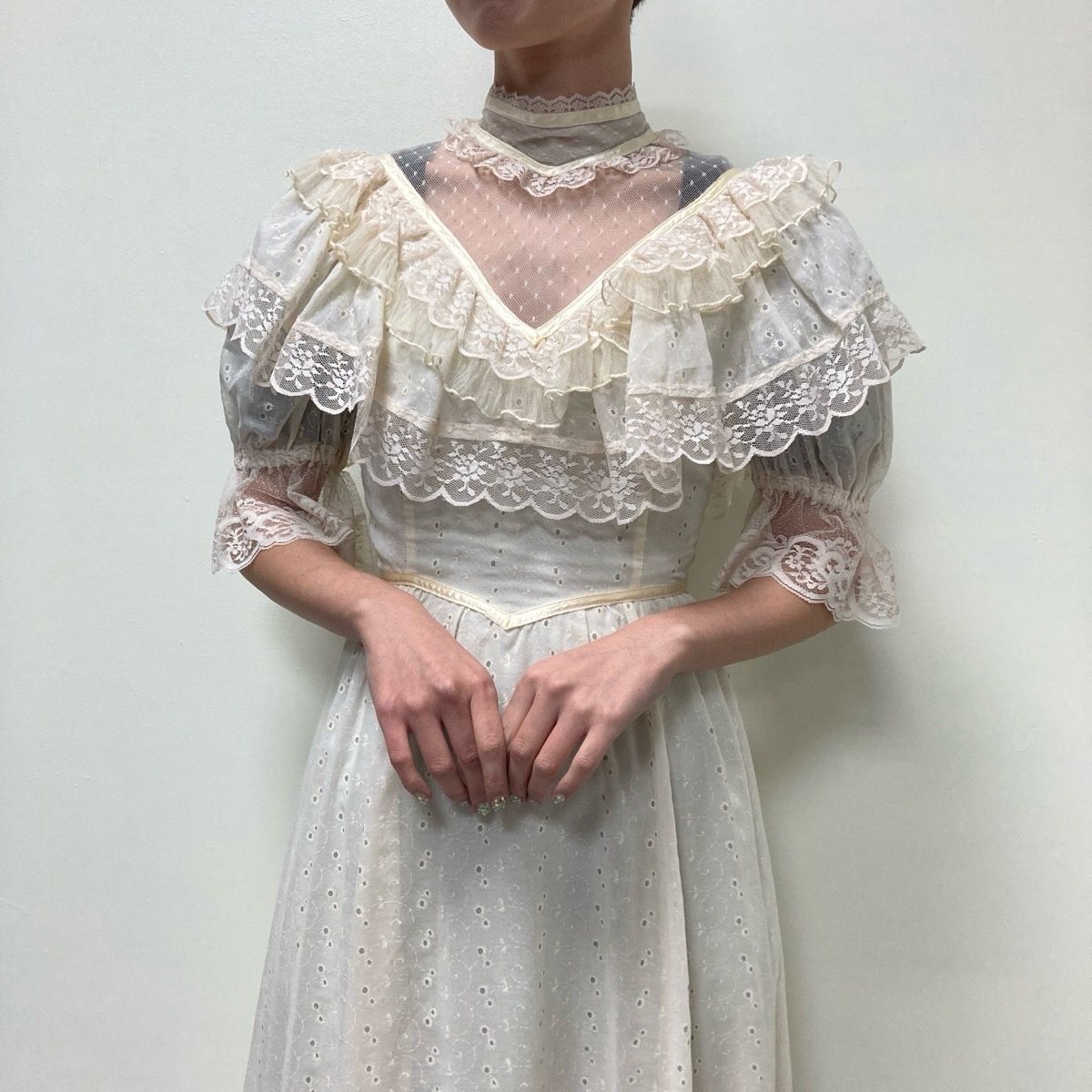古着 70年代 ガンネサックス GUNNE SAX Jessica カットワーク刺繍 