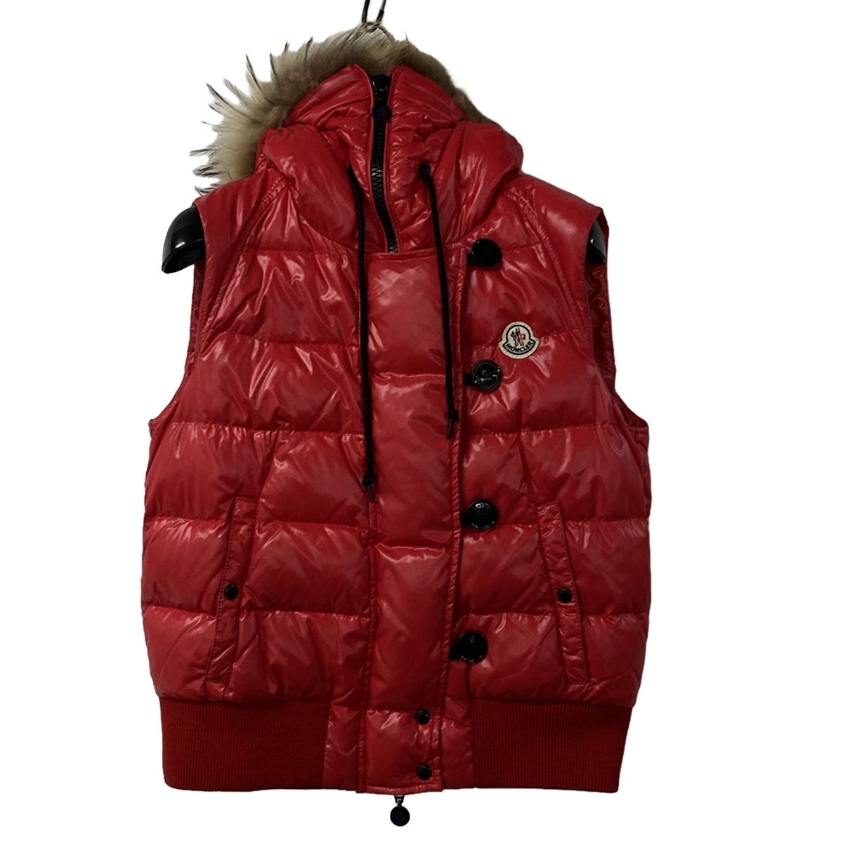 MONCLER(モンクレール) ダウンベスト サイズ1 S レディース美品 TARN GILET(タルンジレ) レッド ジップアップ/冬 - メルカリ