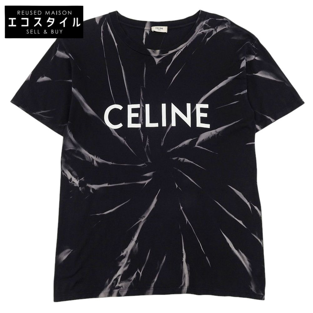 CELINE セリーヌ コットン100% タイダイ ロゴ ルーズTシャツ トップス