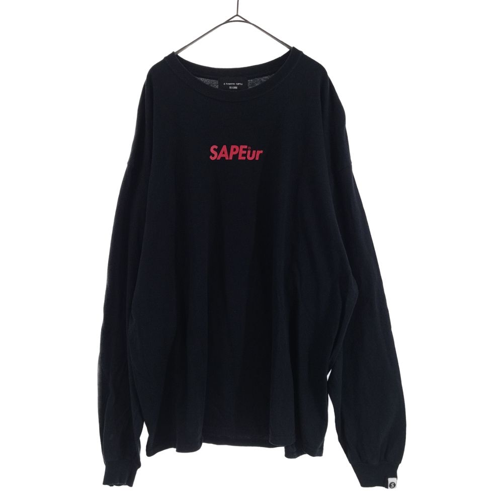 SAPEUR ブラック 長袖カットソー SAPEur（サプール）Tシャツ 