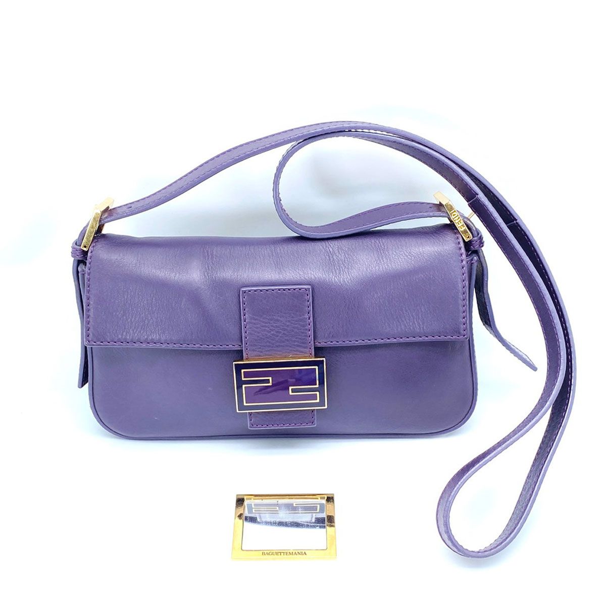 FENDI マンマバケット ショルダーバッグ パープル 紫 9396 FENDI フェンディ マンマバケット ショルダーバッグ レザー