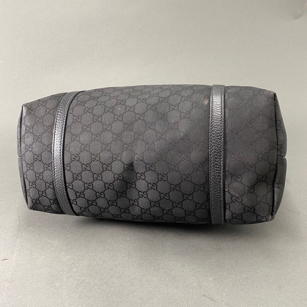 Ab7 GUCCI グッチ イタリア製 265695 493075 GGキャンバス トートバッグ かばん 鞄 ブラック キャンバス MADE IN  ITALY - メルカリ