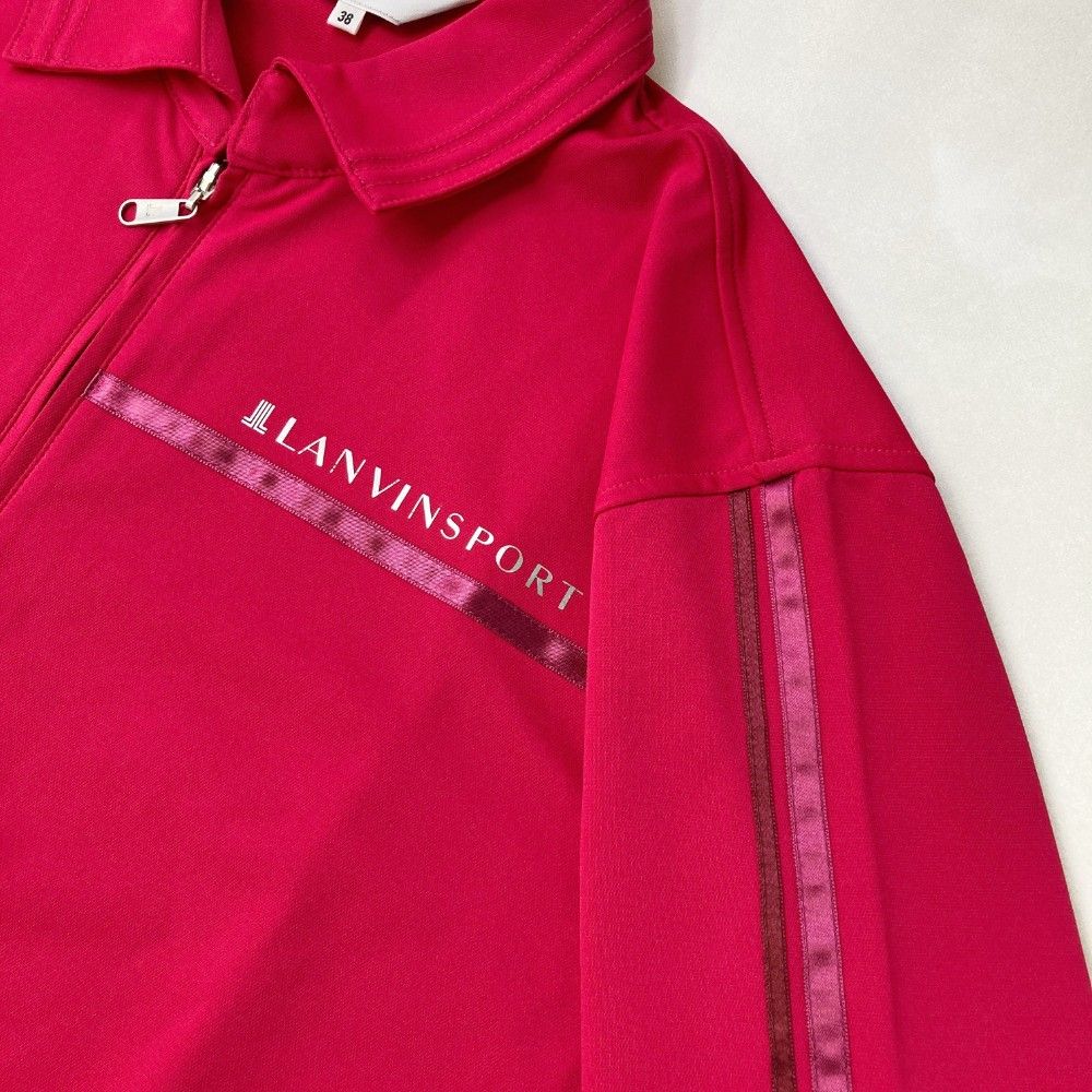 美品 ランバンスポール ゴルフ ポロシャツ ピンク 系 サイズ38 サイズ：38 LANVIN SPORT ランバン スポール ハーフジップ長袖