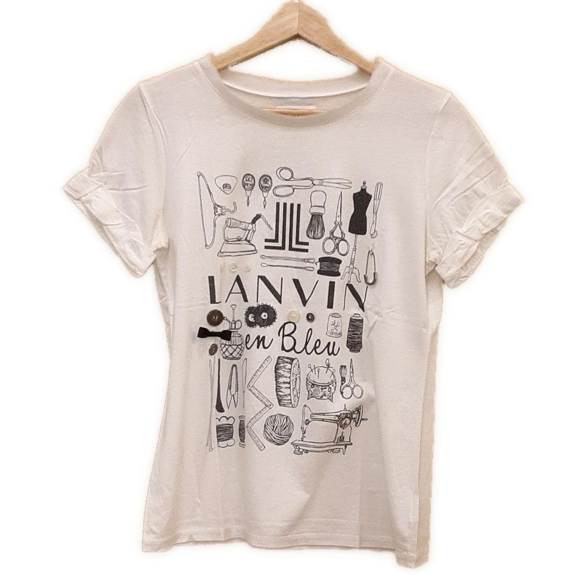 新品未使用ランバンオンブルー 38トップス カットソー LANVIN en Bleu(ランバンオンブルー) 半袖カットソー サイズ38 M