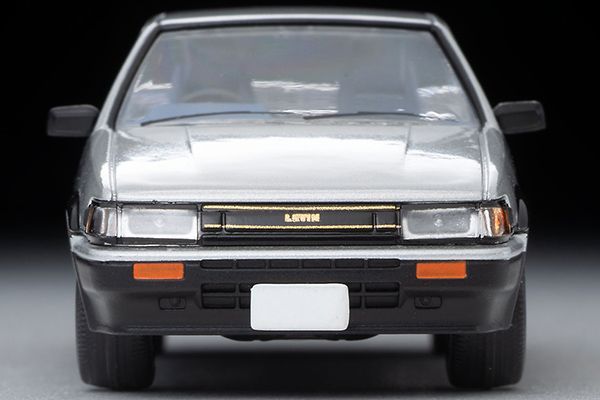 トヨタ カローラレビン 2ドア GT－APEX（銀／黒）84年式 LV-N284c【トミーテック社1/64ミニカー】【トミカの時】