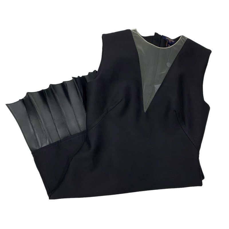 未使用 ルイヴィトン LOUIS VUITTON フィンフラウンスミカドドレス  