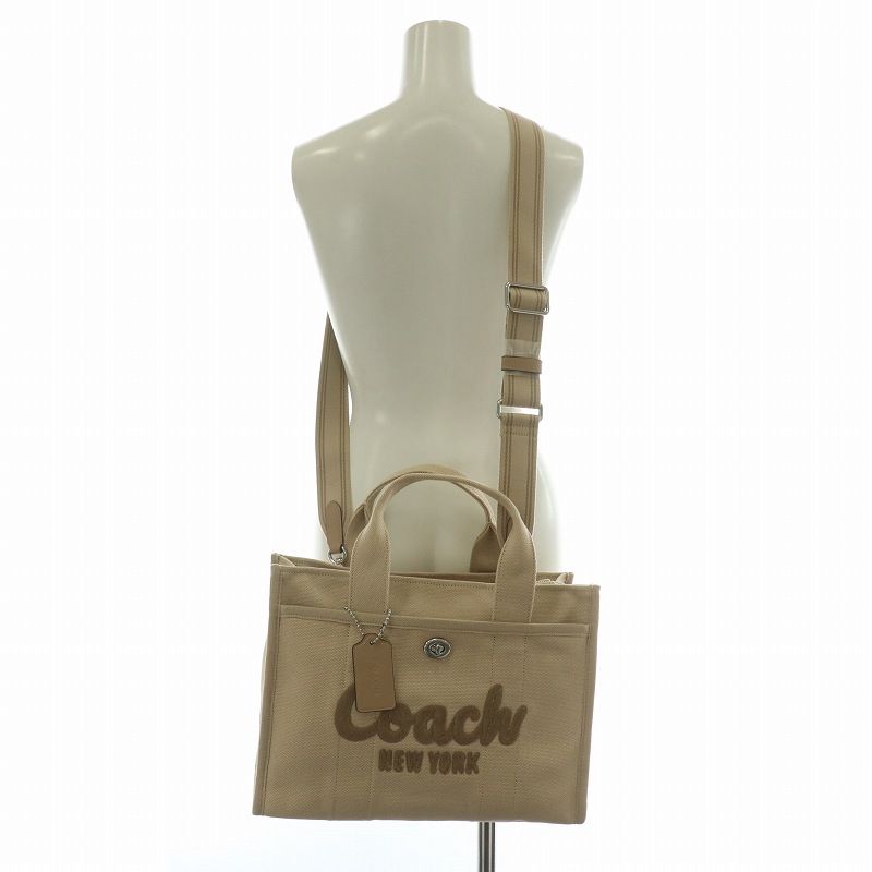 Coach カーゴトート 26 キャンバス 2way ショルダー ベージュ コーチ ショップ COACH カーゴ トート CARGO TOTE ハンドバッグ