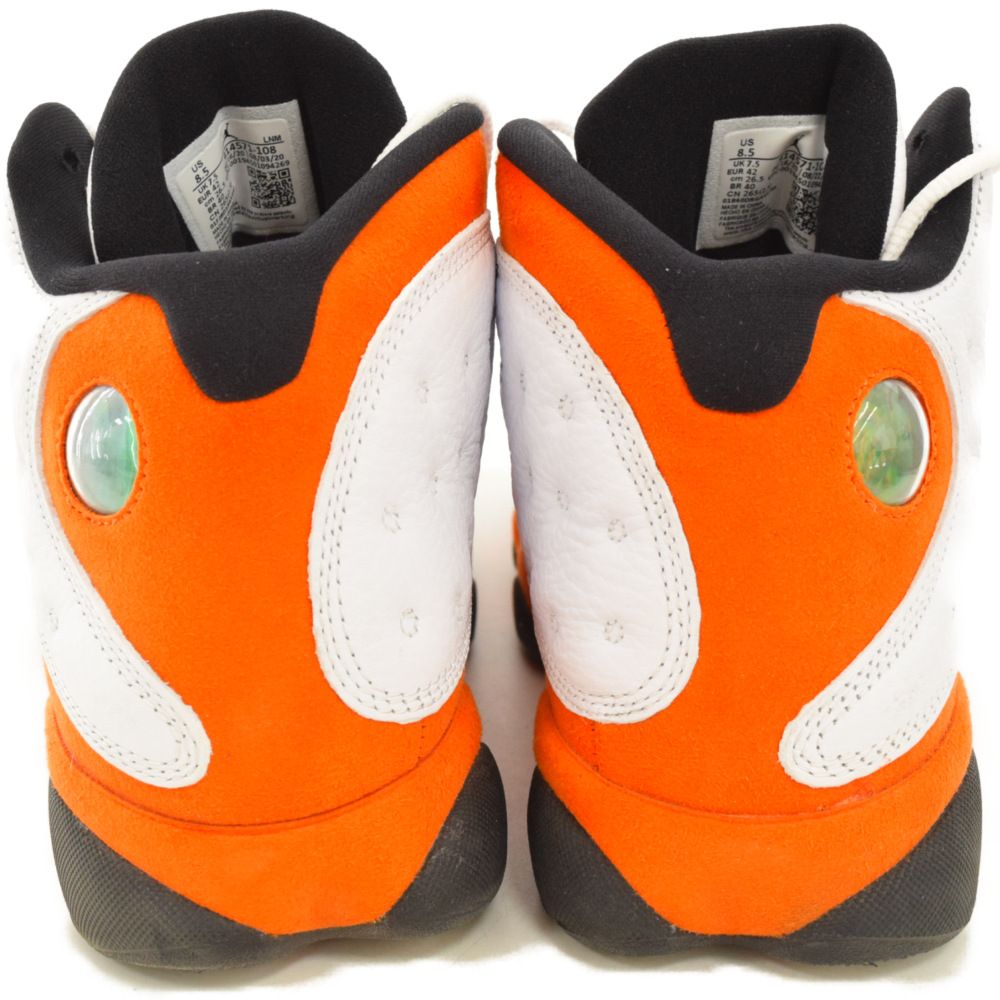 NIKE (ナイキ) AIR JORDAN 13 RETRO STARFISH 414571-108 エアジョーダン 13 レトロ スターフィッシュ  ハイカットスニーカー US8.5/26.5cm ホワイト/オレンジ - メルカリ