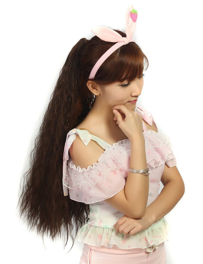  ポイントウィッグ エクステ ヘアークリップ カール フラ かつら ロング 簡単クリップ 原宿系 ポニーテールウィッグ フラダンス YJINCO YJWM 015-bbrn ポイントウィッグ ウィッグ エクステ