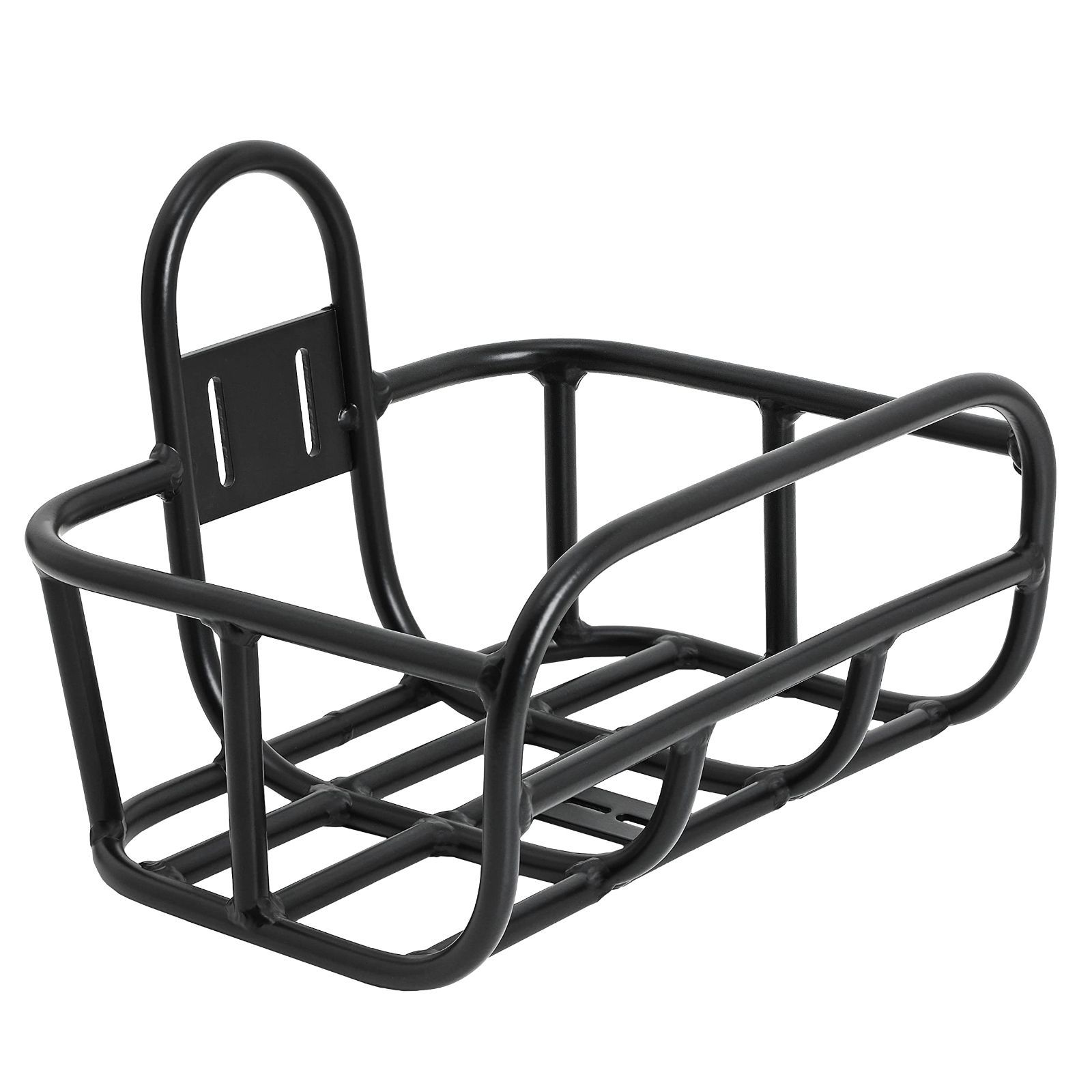 軽量 アルミ製 【Mサイズ/Lサイズ】 前用 パイプバスケット フロントバスケット マットブラック 前カゴ STAG) キャプテンスタッグ(CAPTAIN Y-7306/Y-7909 限定】 【