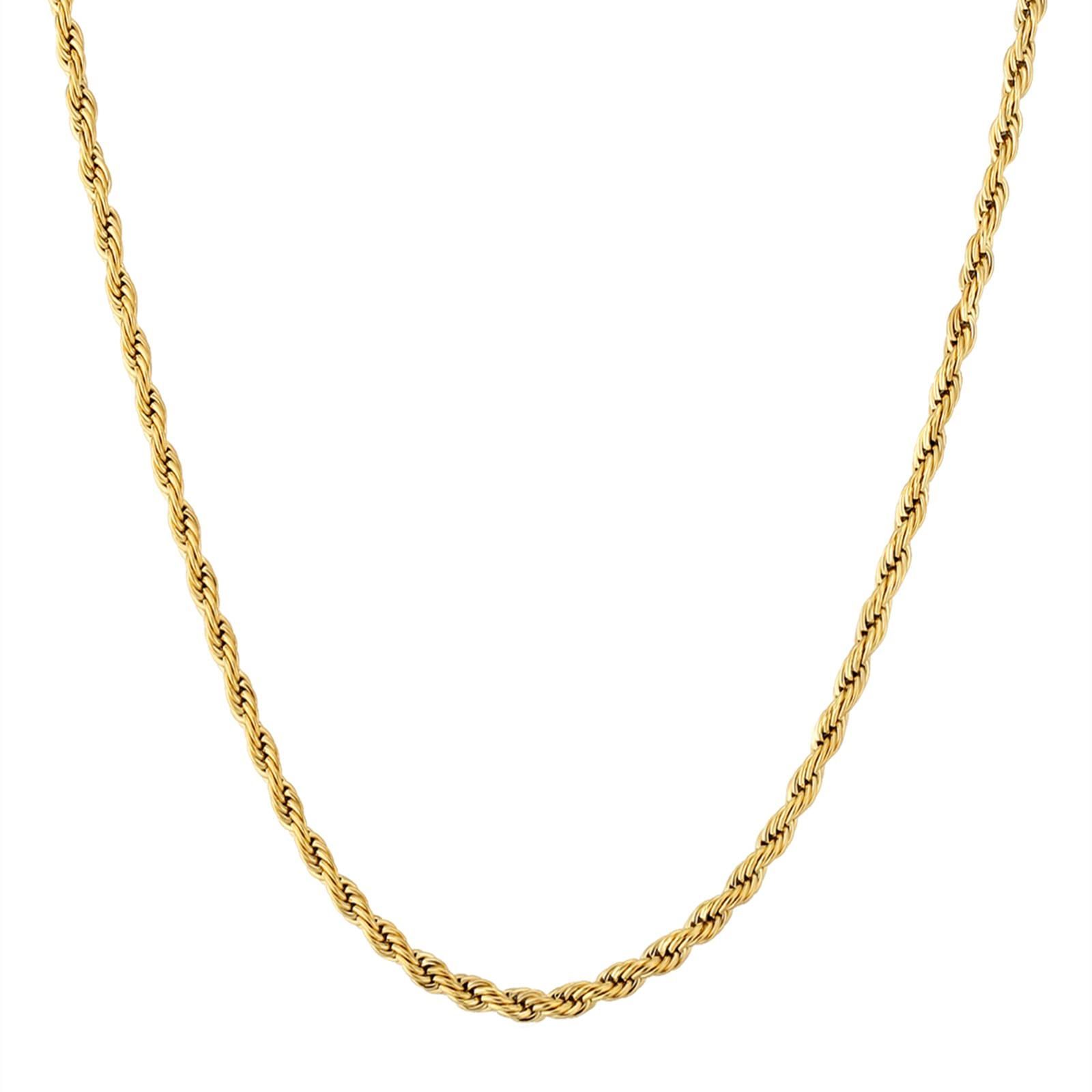 【在庫セール】KRKCu0026CO フレンチロープチェーン こむぎチェーン 幅2/2.5/4/6mm メンズ チェーンネックレス ステンレス 金メッキ ネックレスチェーンのみ ハワイアンジュエリー シンプル 男女