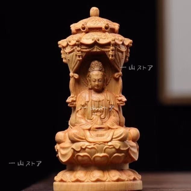 木彫仏像 三面 婆娑三聖座像 阿弥陀仏三尊（観世音菩薩 阿弥陀仏