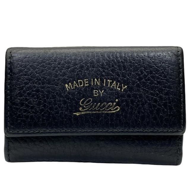 GUCCI グッチ 354499 スウィング 6連 キーケース レザー ロゴ ブラック