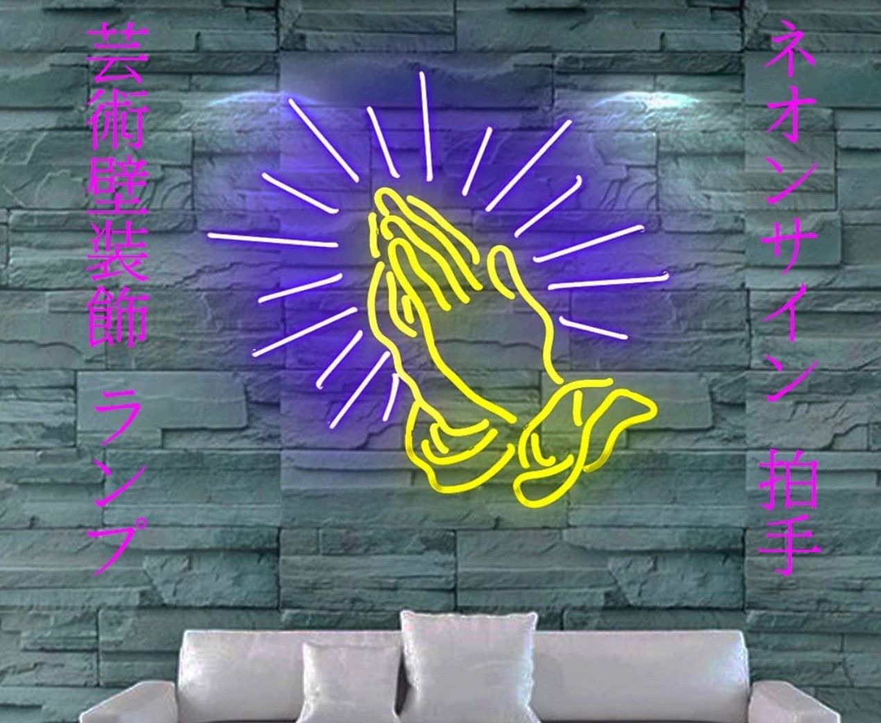 オーダー ネオンサイン 鹿角デザイン ホワイト ガラス製北欧風 壁掛け装飾