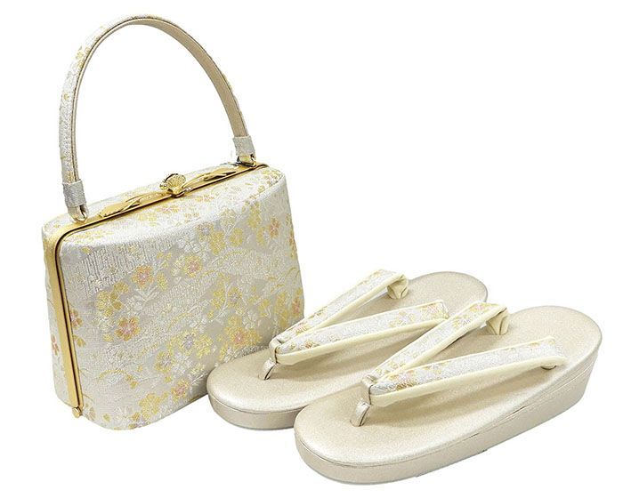 草履 バッグ 紗織 西陣織 帯地 草履 バッグセット フォーマル パール