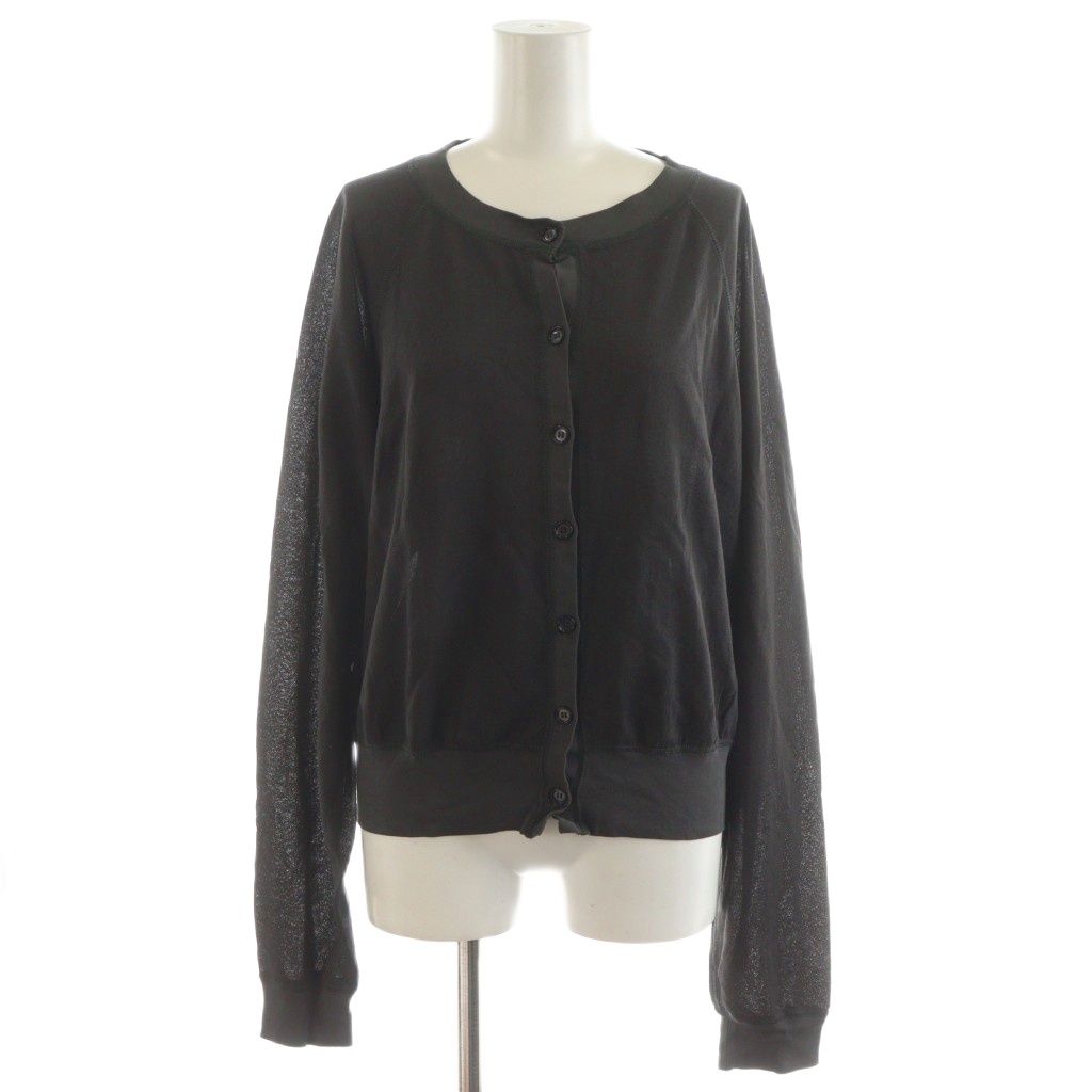 【中古】シンゾーン Shinzone SHEER LONG SLEEVES CARDIGAN カーディガン シアー シースルー 長袖 薄手 リブ F0 黒 シンゾーン Shinzone SHEER LONG SLEEVES CARDIGAN カーディガン