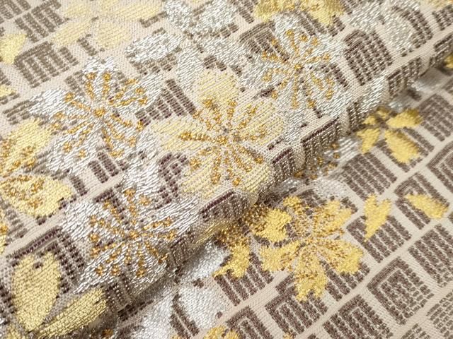 平和屋着物□極上 創業280年 誉田屋源兵衛 六通柄袋帯 金華山箔綴織