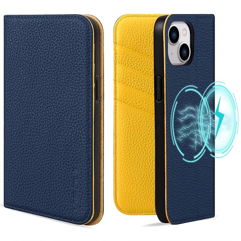 VISOUL iPhone15 Plus ケース 手帳型 本革 スマホケース レザーケース 手帳型ケース アイフォン15 Plus ケース カード収納 携帯ケース 全面保護 マグネット 柔軟なTPU素材 マグネット式 スタンド機能