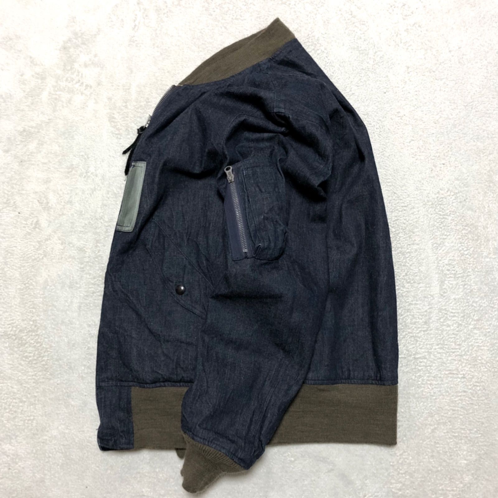 BUZZ RICKSON'S × SUGRA CANE 50周年記念モデル L-2B フライトジャケット デニム 50th ANNIVERSARY DENIM CIVILIAN MODEL Mサイズ ミリタリー 民間 インディゴ バズリクソンズ シュガーケーン