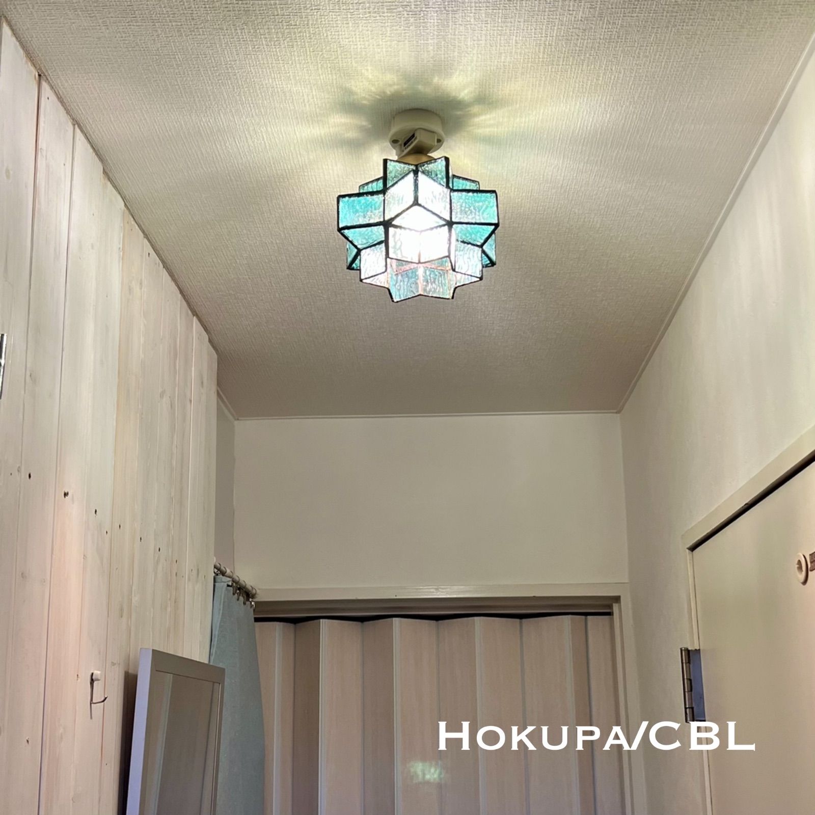 天井照明 Hokupa CBL シーリングライト ステンドグラス ランプシェード E26ソケット LED電球付 アンティークブラスメッキ ビンテージ レトロ 北欧 ハワイアン 玄関 トイレ インテリア NEXPOTALLINN_EU