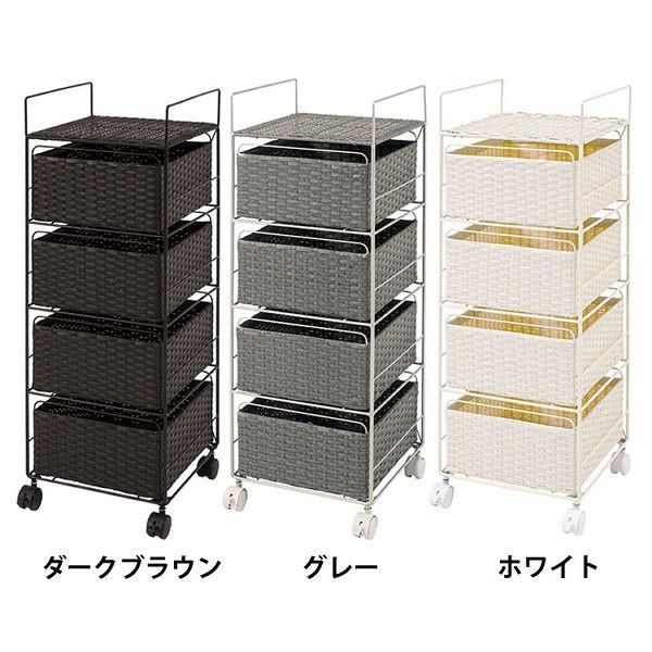 公式 ランドリーラック ランドリーワゴン 収納 洗面所 ワゴン ラック キャスター RAN-2434DBR 代引不可 TD