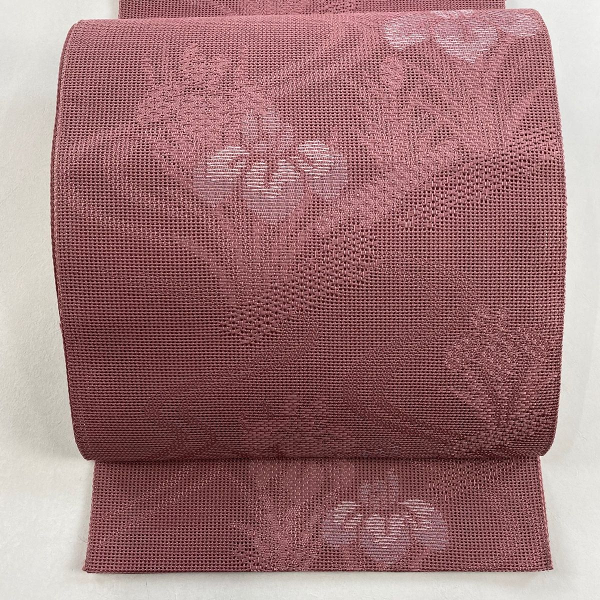 名古屋帯 秀品 夏帯 八寸名古屋帯 菖蒲 赤紫 正絹
