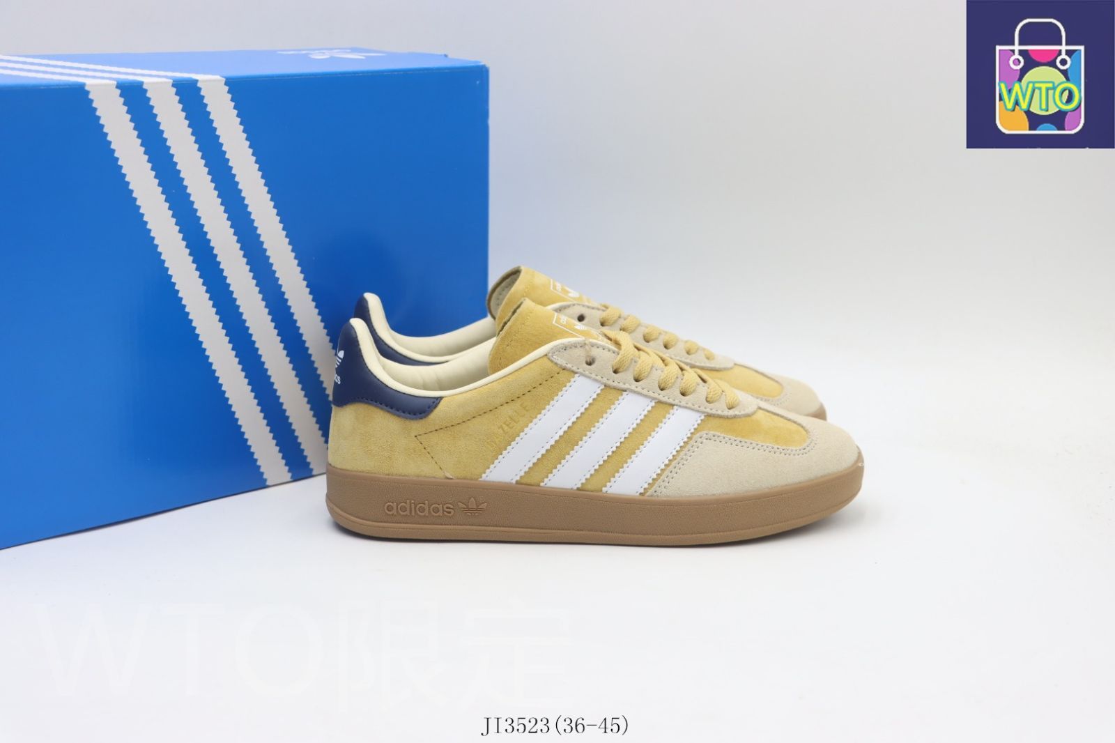 今日 アディダスのスケートシューズ イエロー&ホワイト JI 3523-WTO輸入2