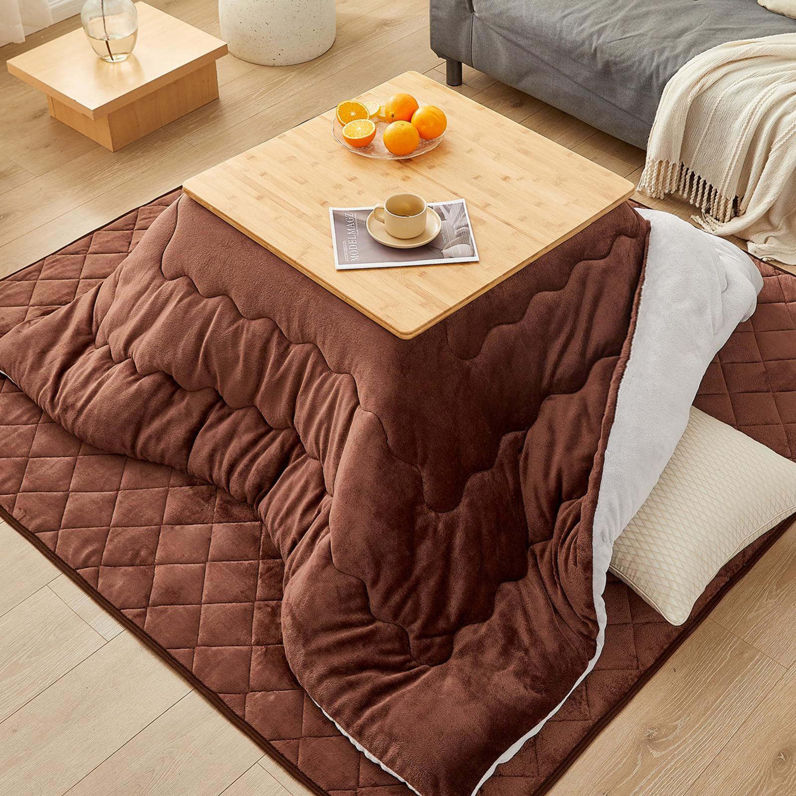 【新着商品】こたつ布団セット 正方形 Living 掛け敷きセット こたつ布団 ２点セット 【掛布団185x185cm+敷布団190x190cm】 火燵布団セット 洗える コタツふとんせっと VK 厚手 あったか マイクロフ