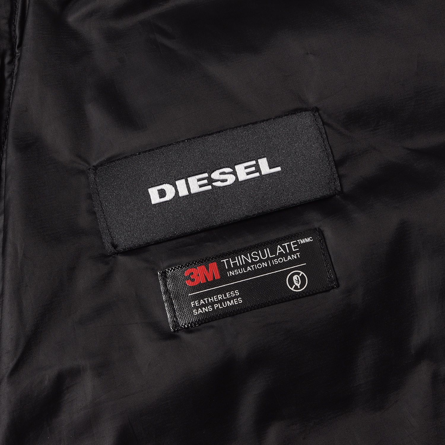 【美品・正規品】DIESEL W-DWAIN-VEST ブラック 美品】DIESEL ディーゼル ベスト ブラック 黒 サイズ:L | ロゴプリント