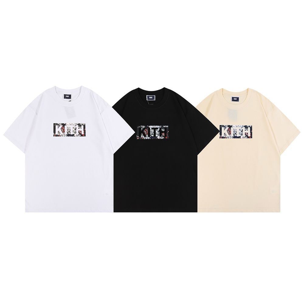 KITH Floral Classic Box Tee T-shirt 半袖Tシャツ 男女兼用 3色：ホワイト/ブラック/ベージュ - メルカリ