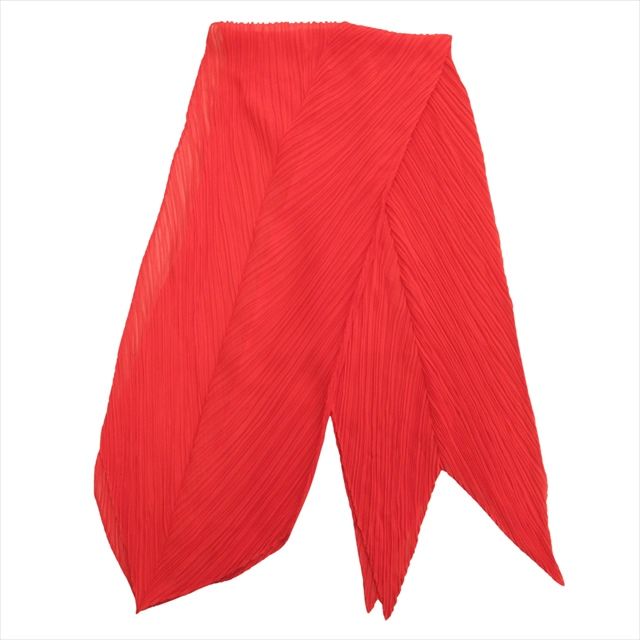 ISSEY MIYAKE/イッセイミヤケ ストール プリーツプリーズ レッド