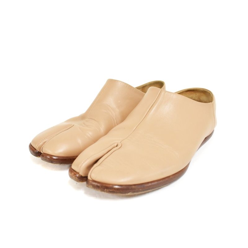 メゾンマルジェラ 22 Maison Margiela 22 足袋バブーシュ レザーシューズ スリッポン 41 ベージュ