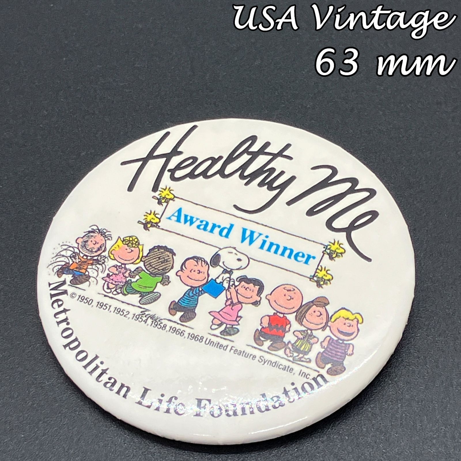 【希少】【美品】60's ビンテージピーナッツ　スヌーピー　缶バッチ　ピンバッジ PEANUTS スヌーピー SNOOPY ヴィンテージ 缶バッジ 缶バッチ USA