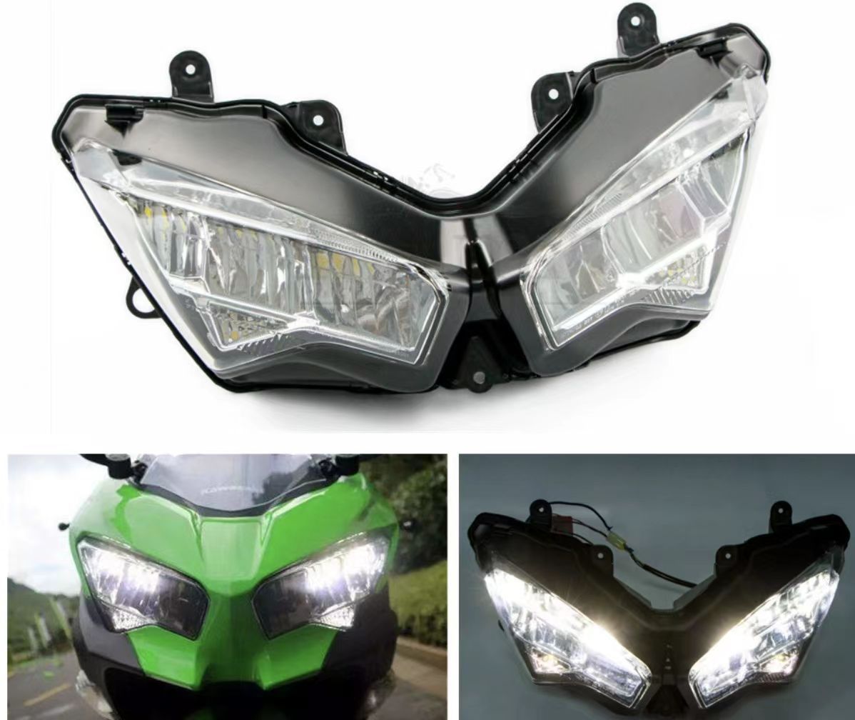 Ninja400|Ninja250|ZX6R 高品質 クリアヘッドライトカバー 光沢クリア感抜群 バイク外装カスタム 社外品 ヘッドライトレンズ 交換用