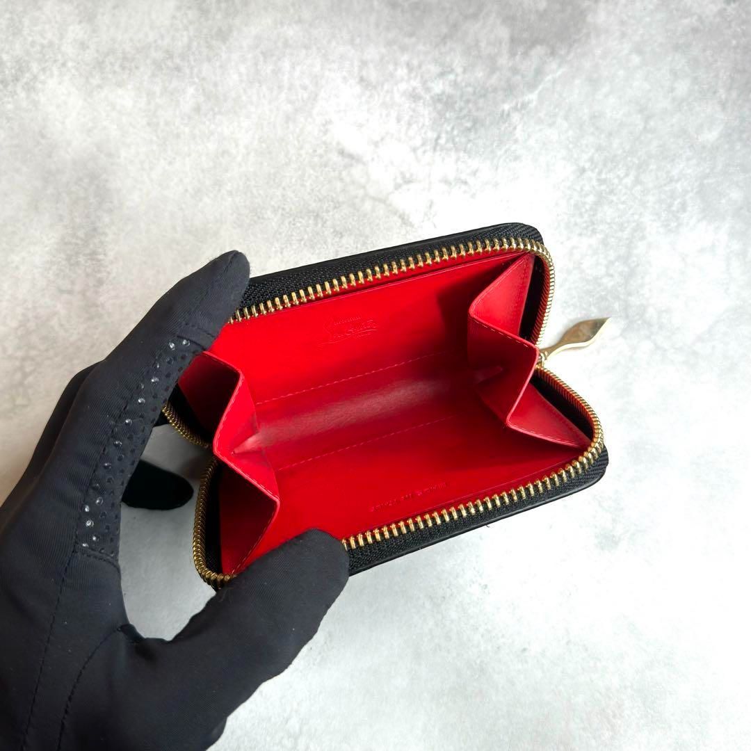 美品】ルブタン コインケース レザー スタッズ ラウンドファスナー 黒