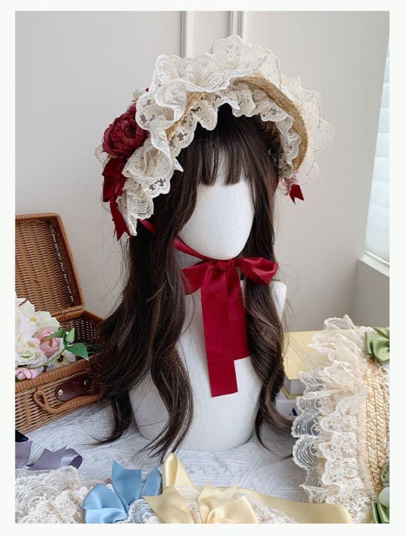 手紙と詩☆朝花夕拾】田園プリント刺繍四段振りjsk ロリータ