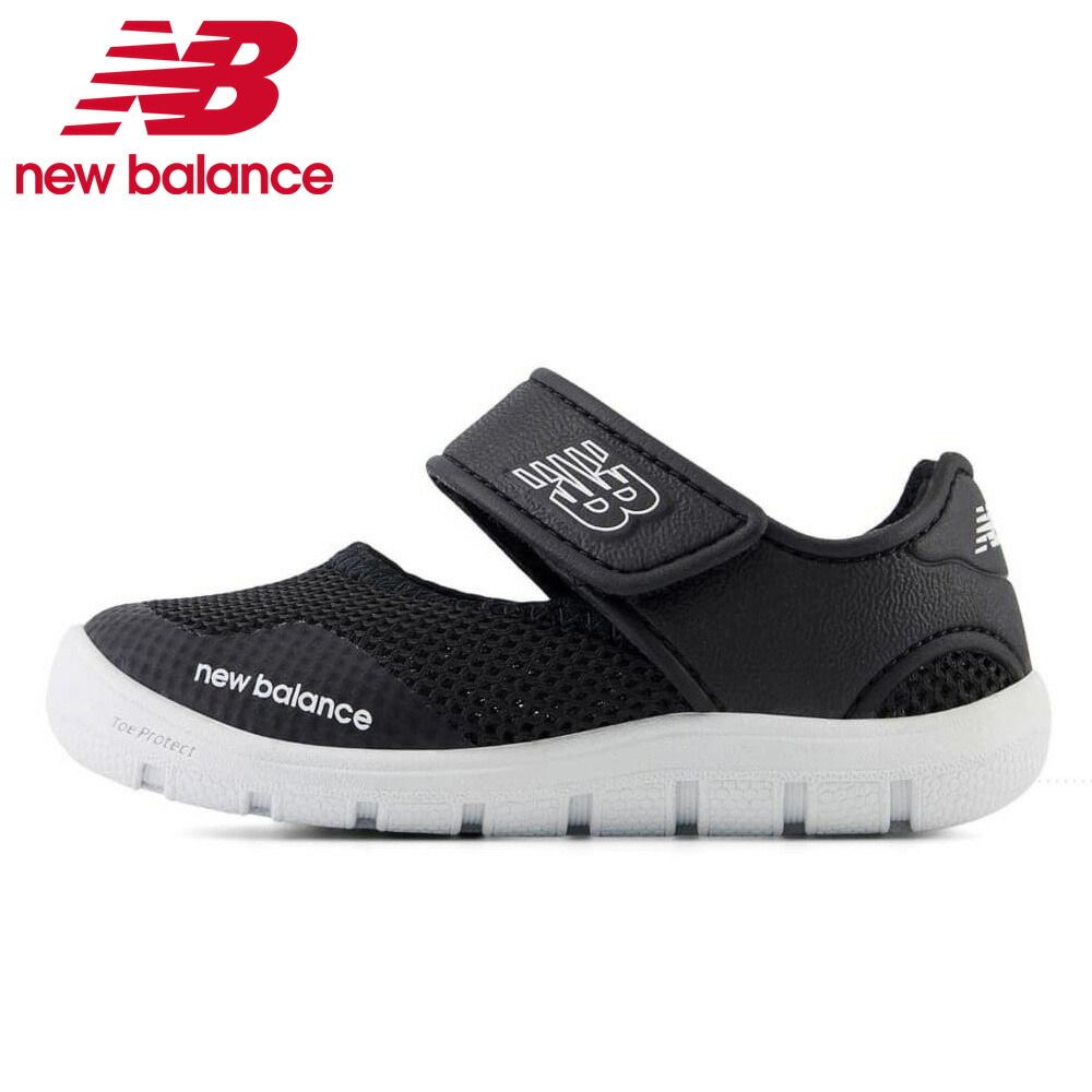 新作登場，100%新品 ニューバランス キッズ サンダル サマーシューズ new balance IO208 ワイズW ブラック 子供 靴 面ファスナー 男の子 女の子 アウトドア 水遊び サンダル