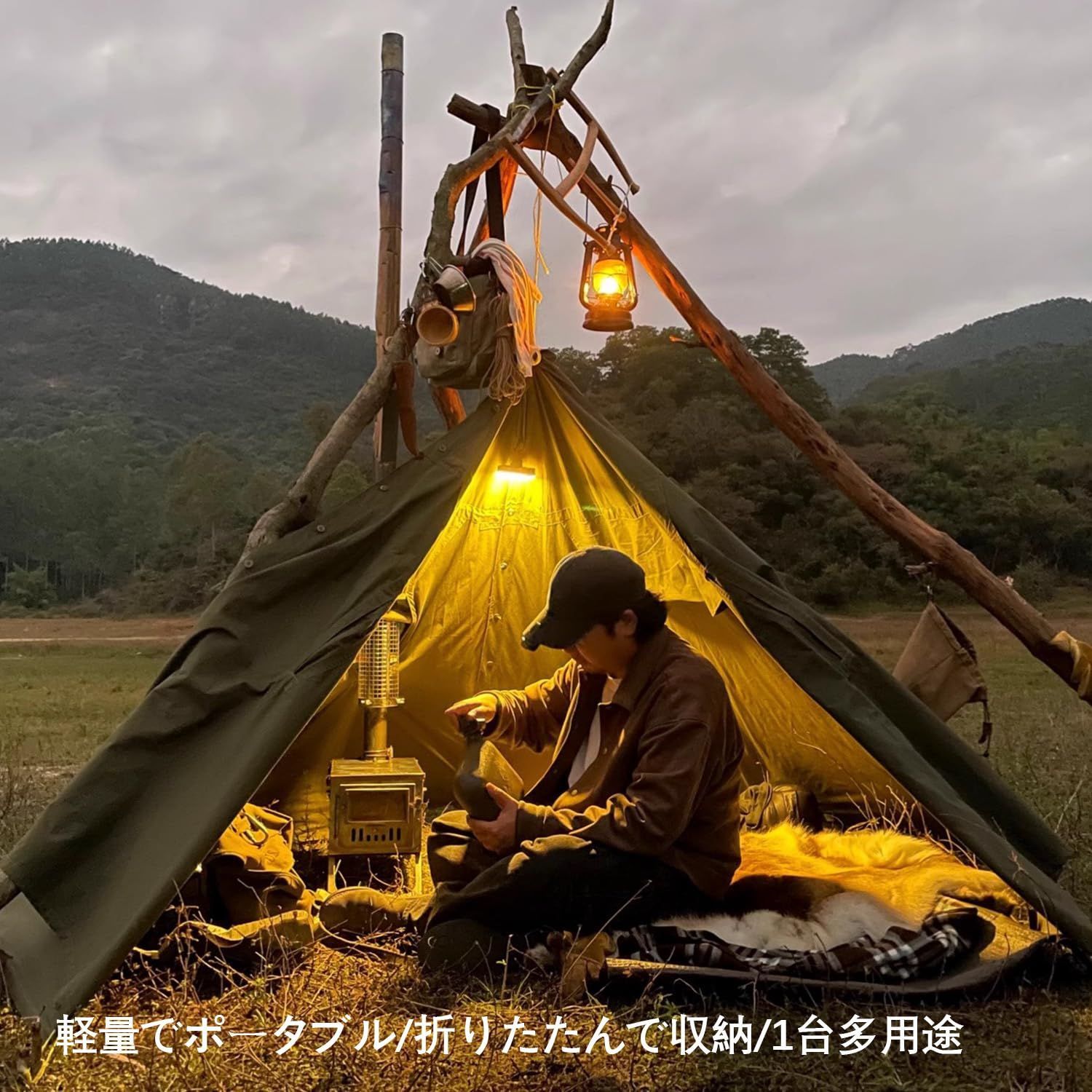 新着商品】薪ストーブ 二次燃焼 暖炉煙突付きテント調理 304ステンレス 