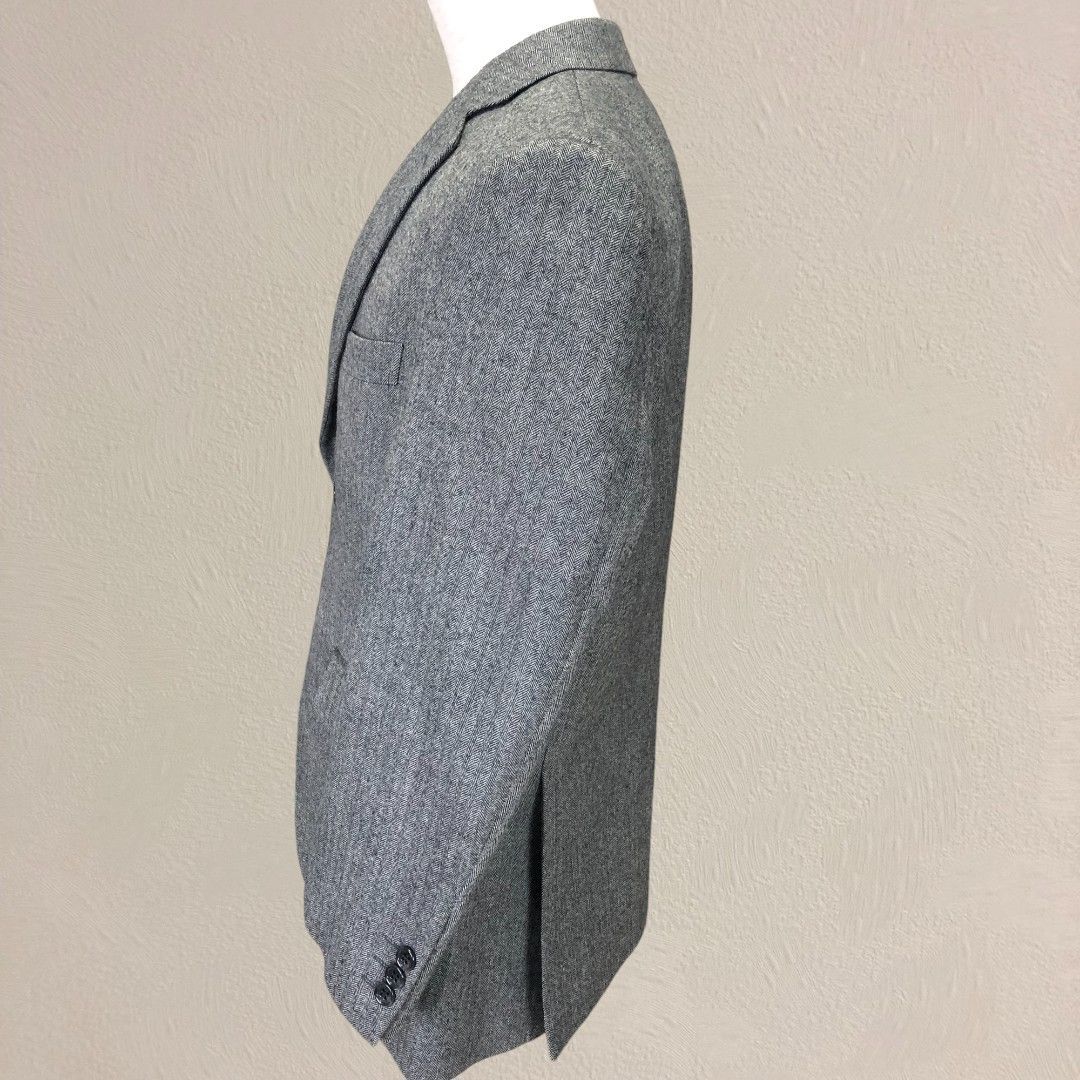 美品】CAFÉ SOHO カシミヤ混ウールテーラードジャケット グレー