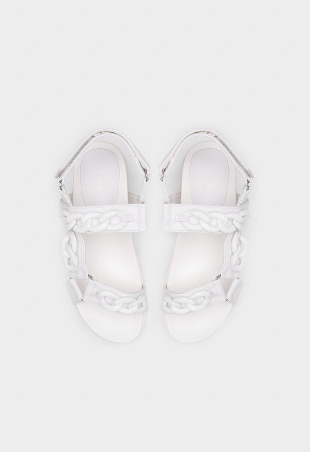 サンダル・ミュール Acrylic chain wedge sandal / White Acrylic chain wedge sandal / White - メルカリ