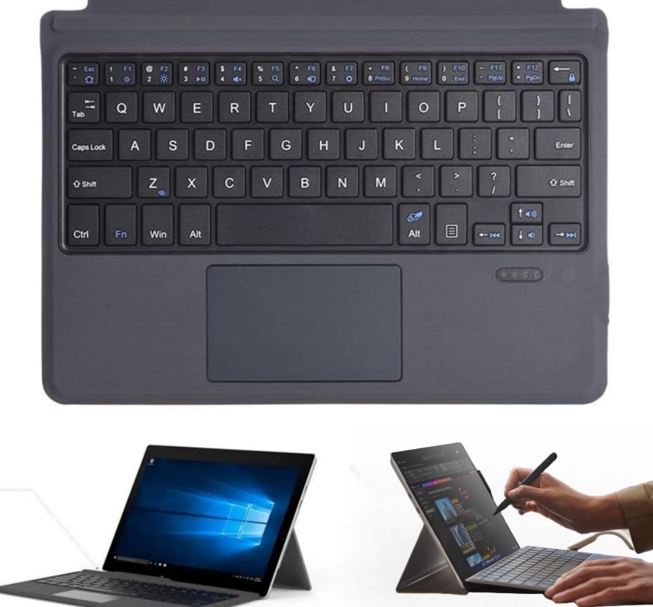 Surface Go 2/3/4_バックライトなし 磁気吸着 Surface Go4/Go3/Go2/Go キーボード タッチパッド搭載 Bluetooth US英語配列 キーボード 超薄型 充電式 薄型 スリム ワイヤレス サーフェス Go 2 3 4通用