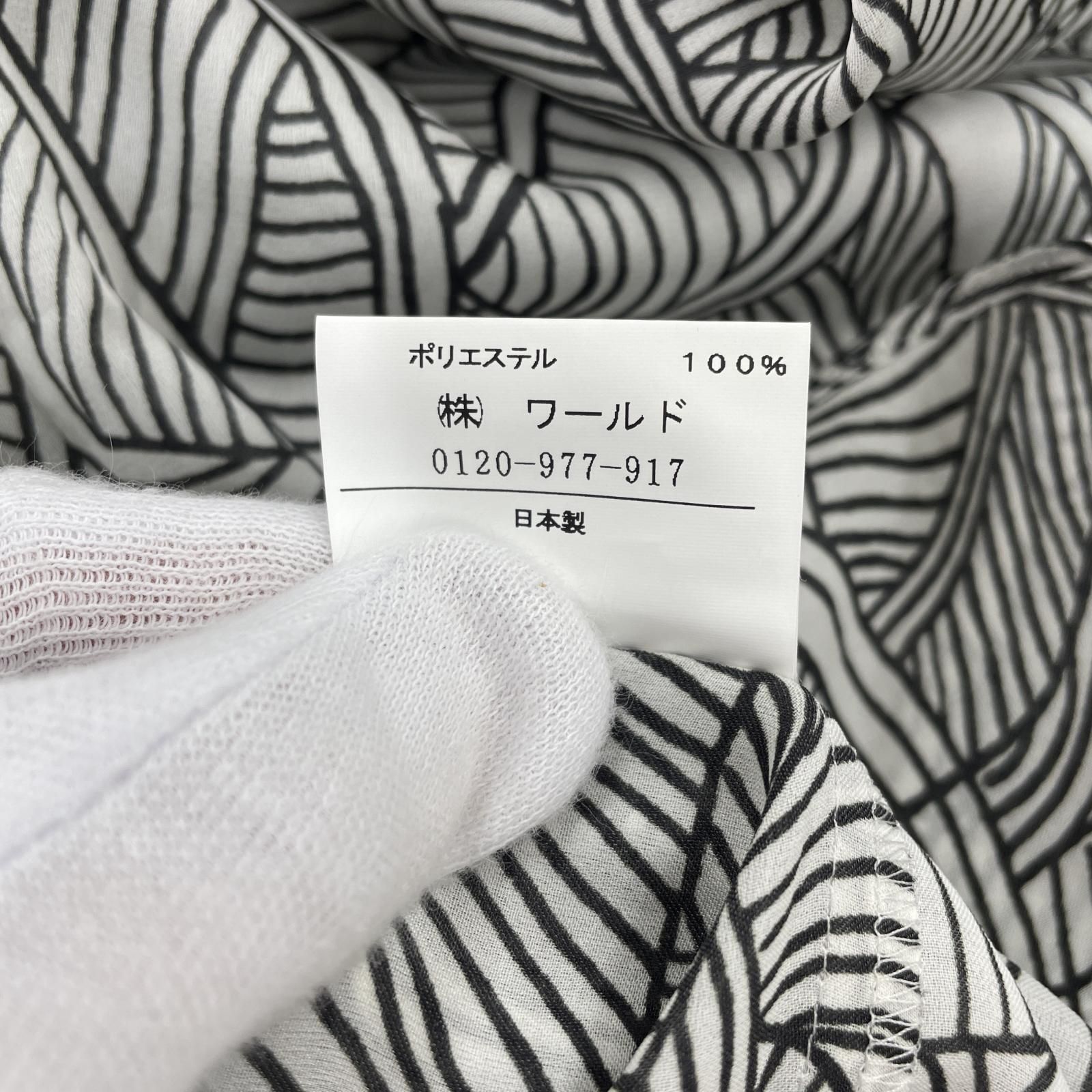 UNTITLED アンタイトル 総柄 リボン付きブラウス size2/ブラック