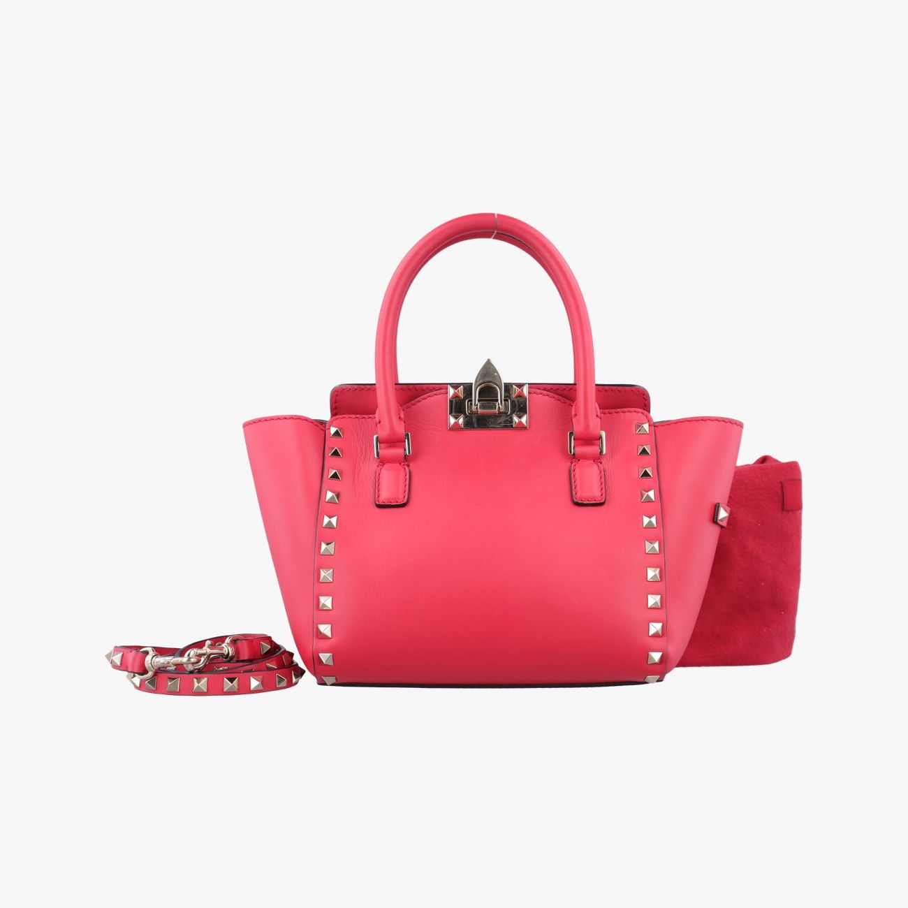 valentino ミニバック　スタッズ　レッド ロックスタッズ カーフスキン ミニ ハンドバッグ for ウィメンズ