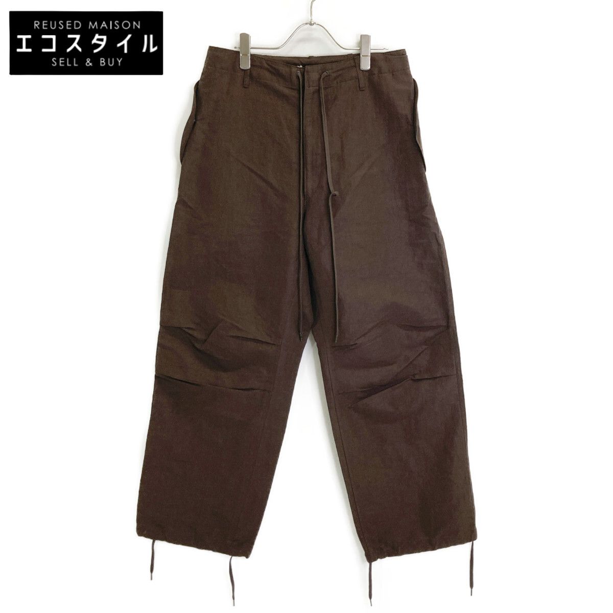 AURALEE オーラリー A23SP02LW BROWN HIGH DENSITY FINX LINEN WEATHER FIELD PANTS 3