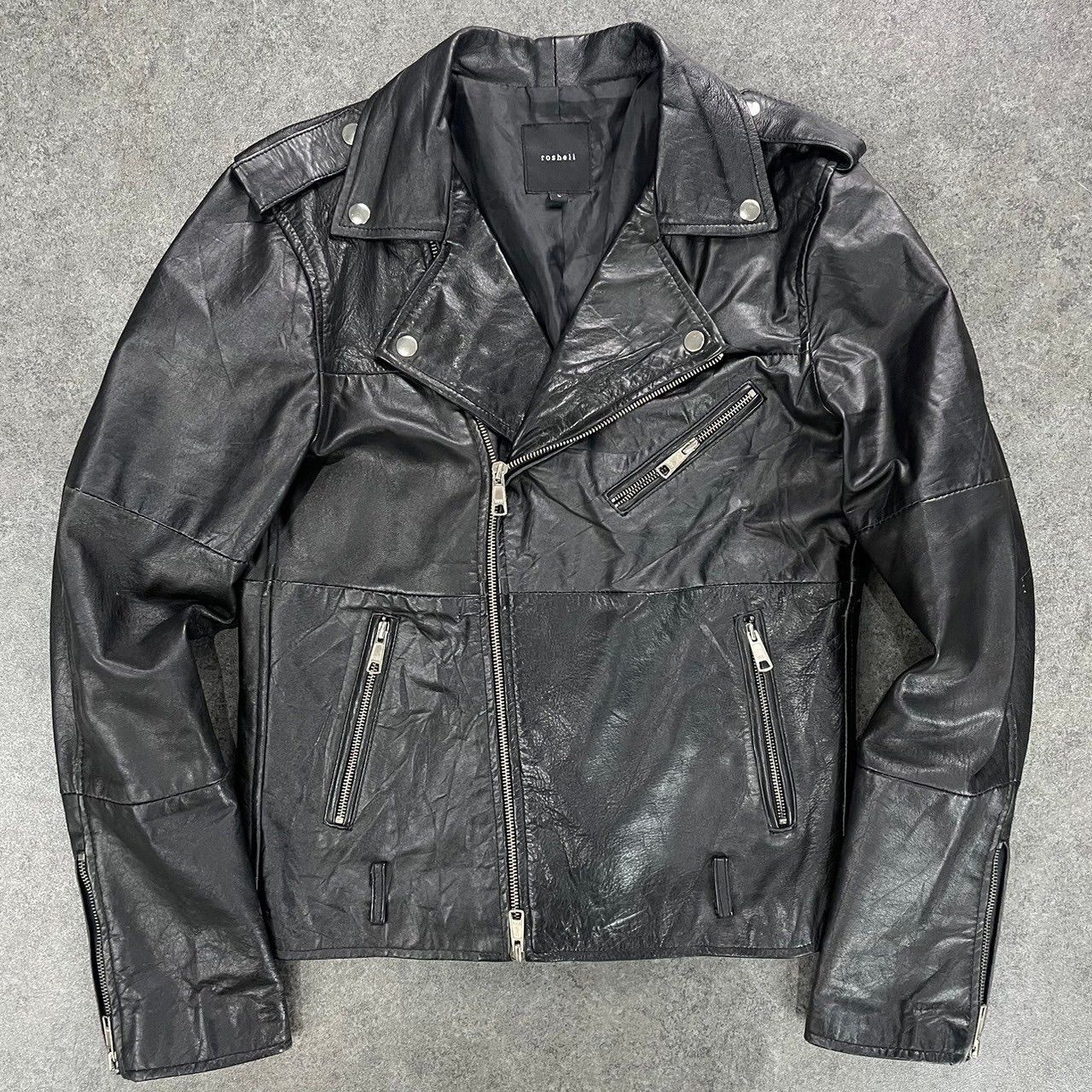 roshell Riders Leather Jacket Double Real Leather ロシェル 