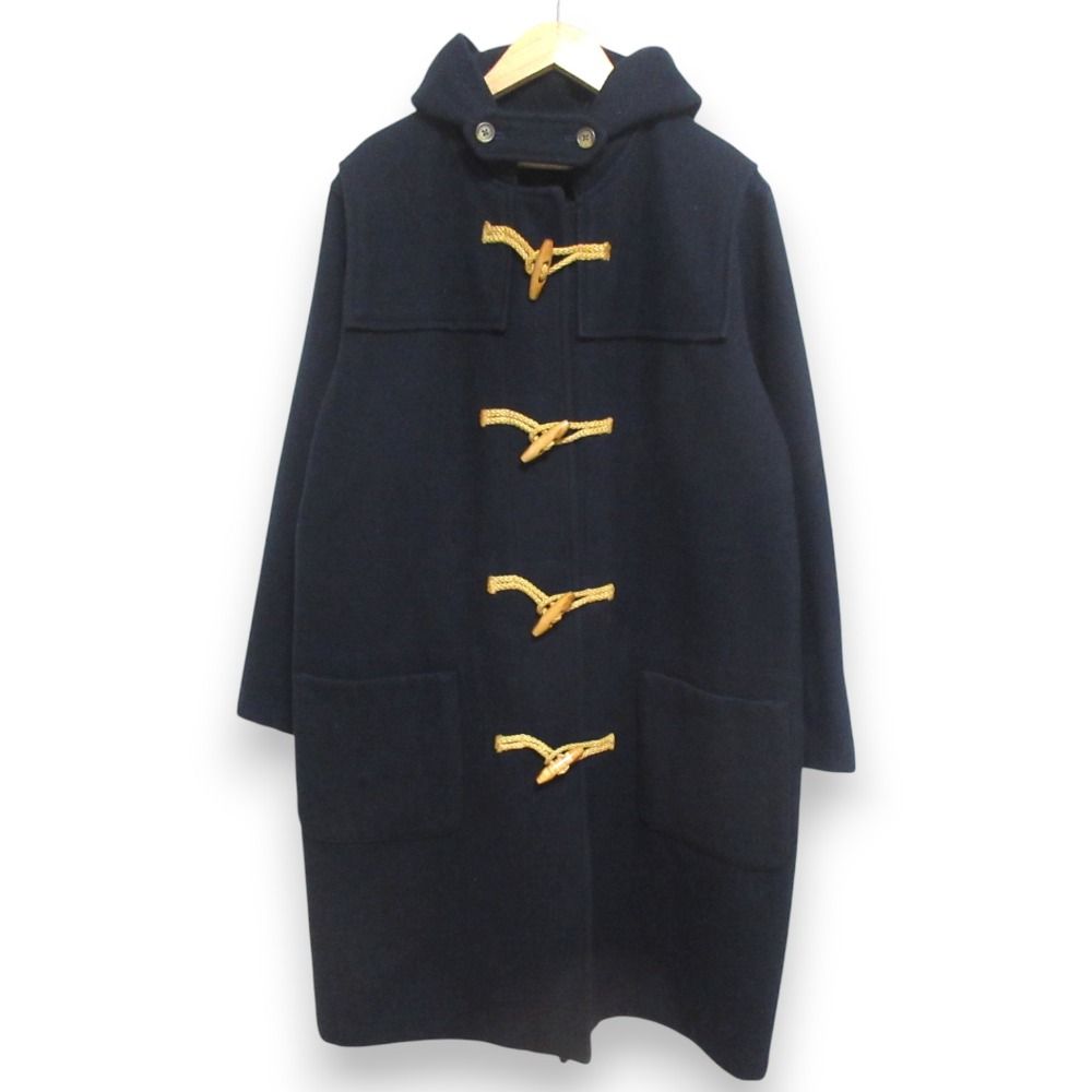 良品 POLO RALPH LAUREN ポロラルフローレン ウール100％ メルトン フード付き ダッフルコート キッズサイズ 170 ネイビー キッズ 古着 中古 USED